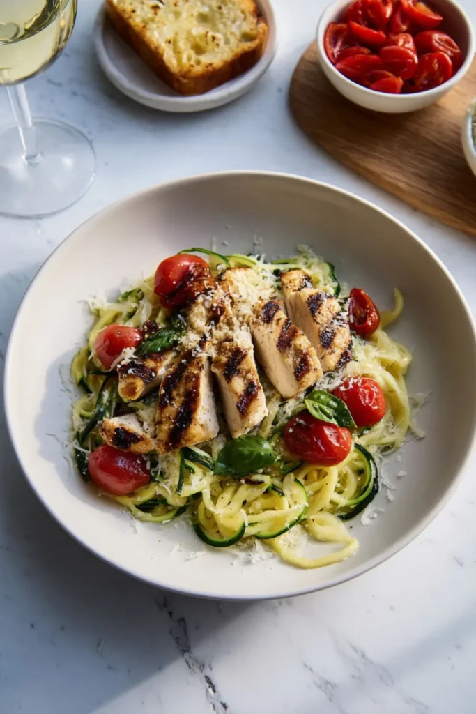 Grilled Chicken with Zucchini Noodles Recipe