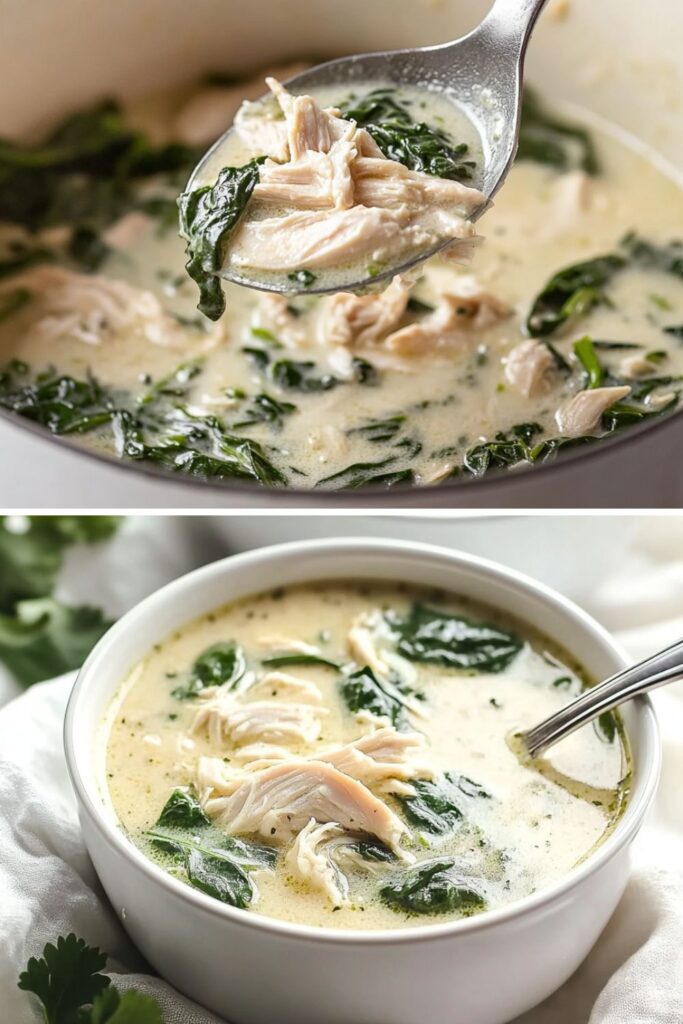 Low Carb Keto Chicken Florentine Soup