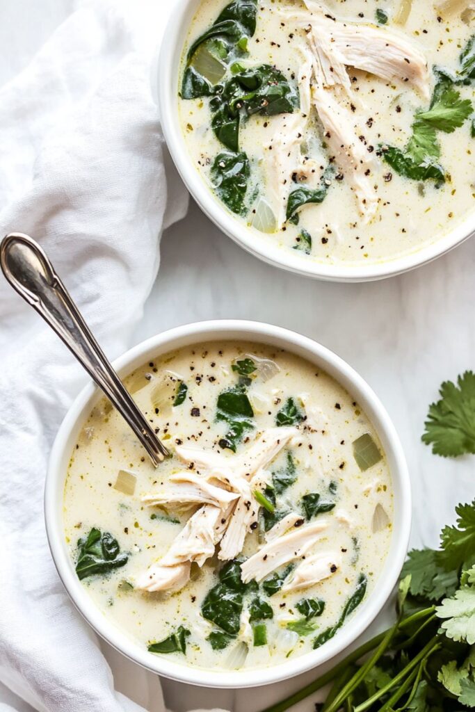 Low Carb Keto Chicken Florentine Soup