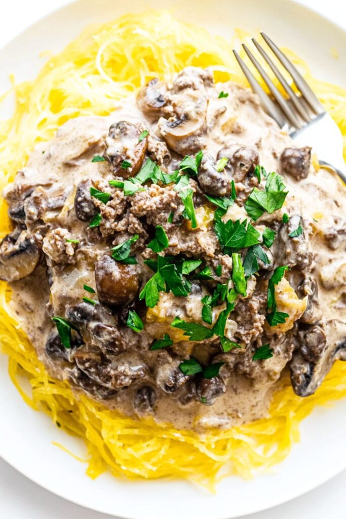 Low Carb Keto Ground Beef Stroganoff Recipe