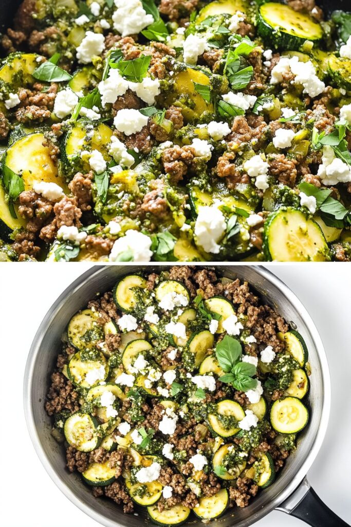 Low Carb Keto Ground Beef Zucchini Skillet