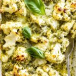 Low Carb Keto Pesto Chicken Cauliflower Casserole