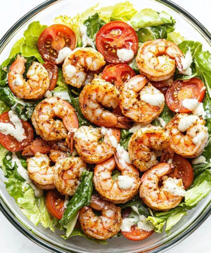 Low Carb Keto Shrimp Caesar Salad