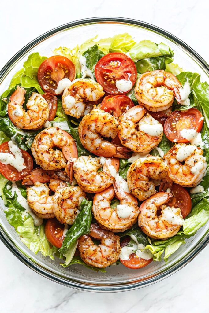 Low Carb Keto Shrimp Caesar Salad