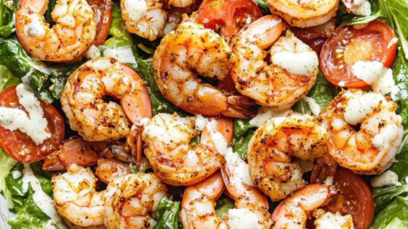 Low Carb Keto Shrimp Caesar Salad