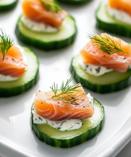 Low Carb Keto Smoked Salmon Cucumber Bites Recipe