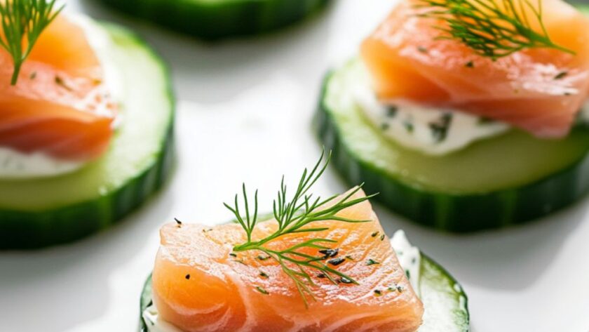 Low Carb Keto Smoked Salmon Cucumber Bites Recipe