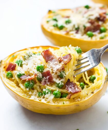 Low Carb Keto Spaghetti Squash Carbonara