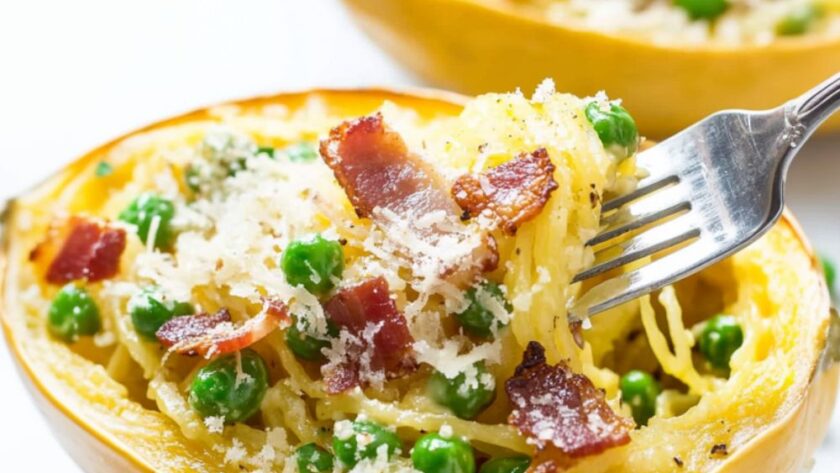 Low Carb Keto Spaghetti Squash Carbonara