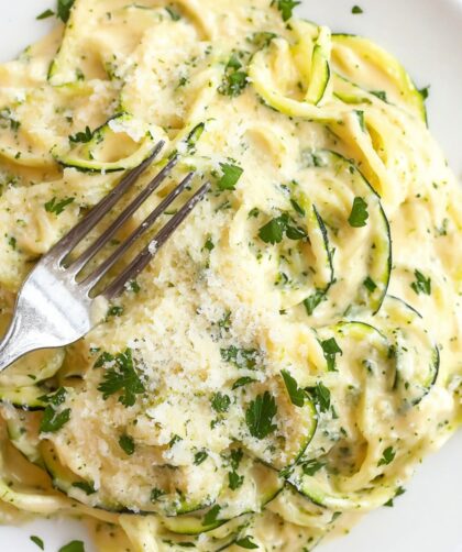 Low Carb Keto Zucchini Alfredo