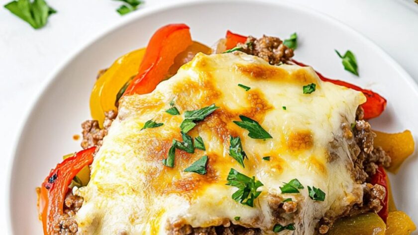 Low Carb Keto Philly Cheesesteak Casserole