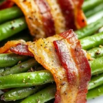 Low Carb Keto Bacon Wrapped Green Bean Bundles