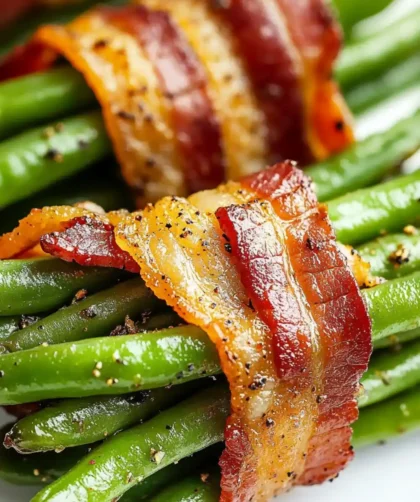 Low Carb Keto Bacon Wrapped Green Bean Bundles