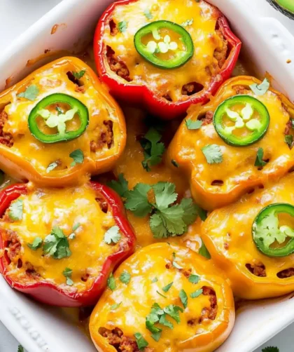 Low Carb Keto Turkey Stuffed Peppers