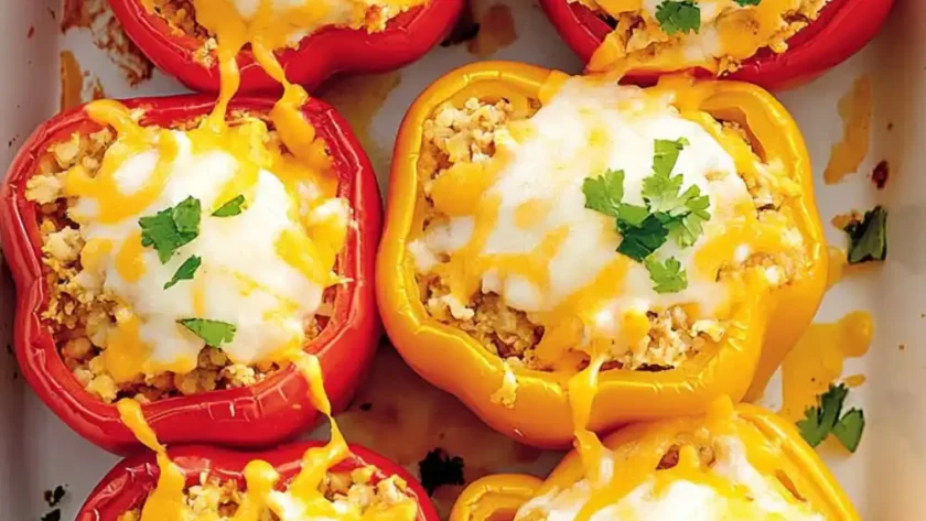 Low Carb Keto Chicken Stuffed Peppers