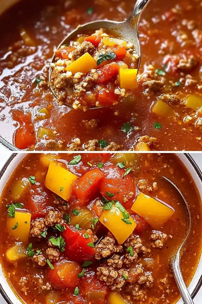 Low Carb Keto Stuffed Pepper Soup