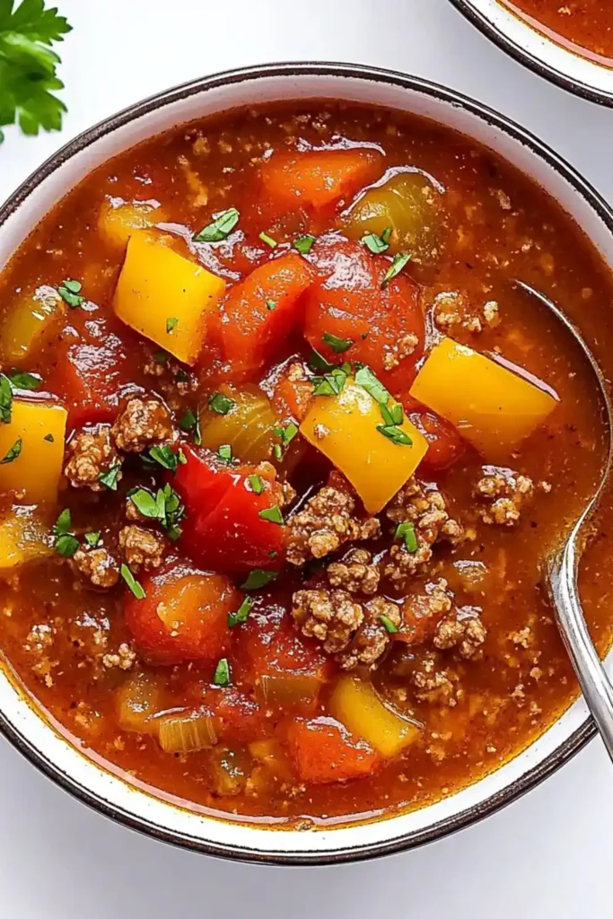 Low Carb Keto Stuffed Pepper Soup
