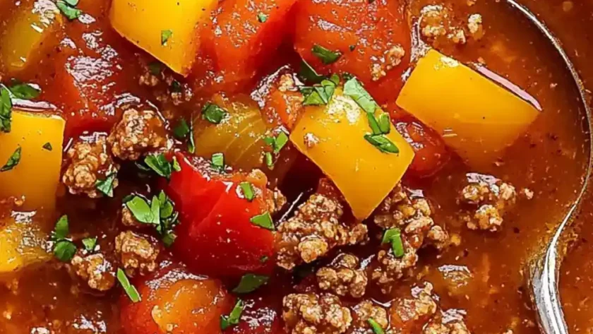 Low Carb Keto Stuffed Pepper Soup