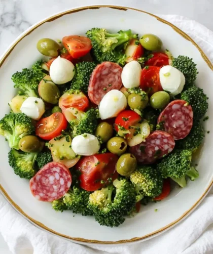 Low Carb Keto Antipasto Salad With Broccoli