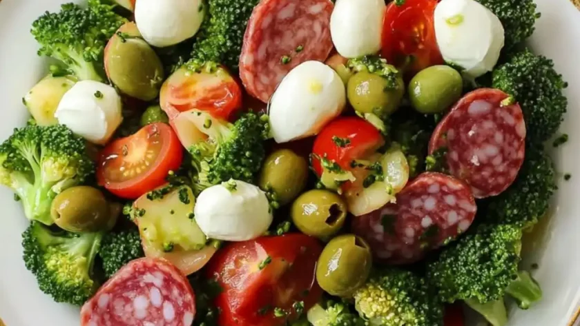 Low Carb Keto Antipasto Salad With Broccoli