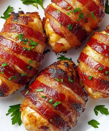 Low Carb Keto Bacon Wrapped Chicken Breast