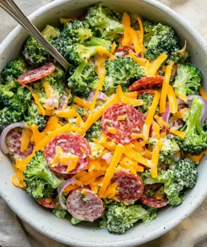 Low Carb Keto Broccoli Pepperoni Salad (2)