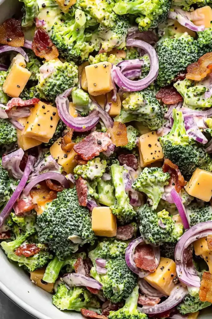 Low Carb Keto Broccoli Salad With Apple Cider Vinegar