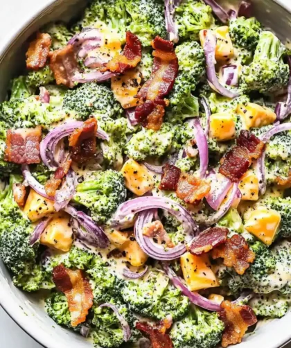 Low Carb Keto Broccoli Salad With Apple Cider Vinegar