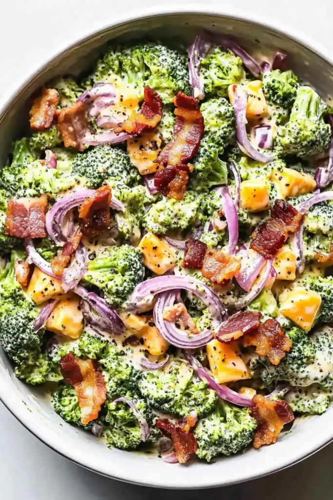 Low Carb Keto Broccoli Salad With Apple Cider Vinegar