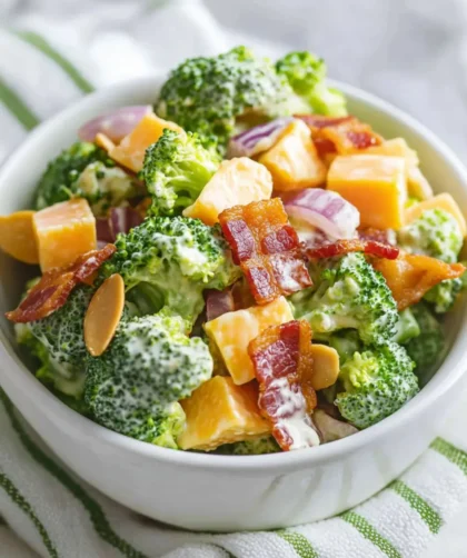 Low Carb Keto Broccoli Salad With Bacon