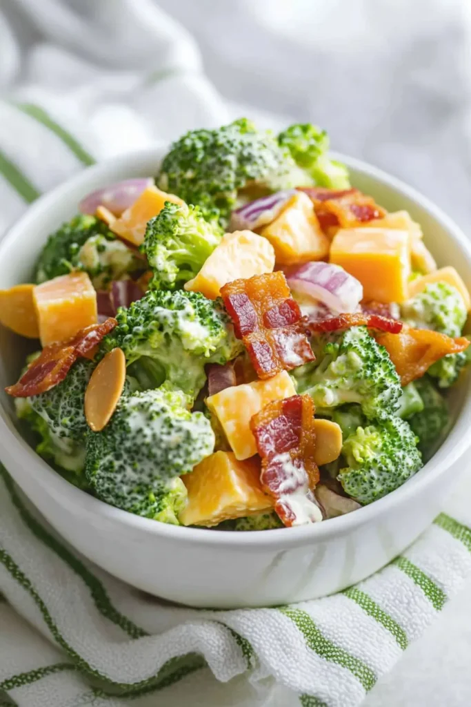 Low Carb Keto Broccoli Salad With Bacon