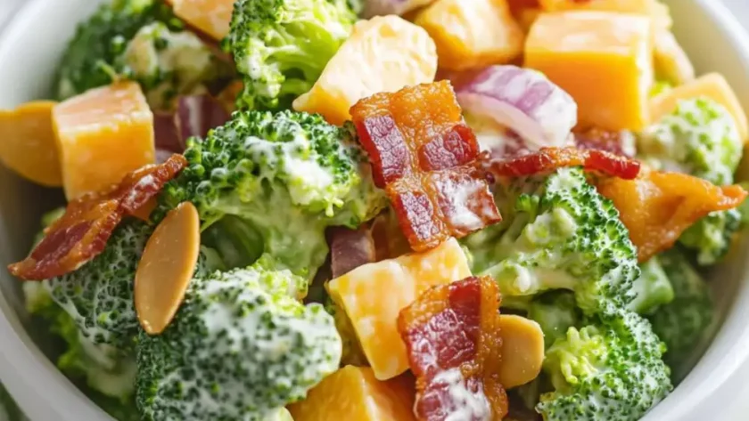 Low Carb Keto Broccoli Salad With Bacon