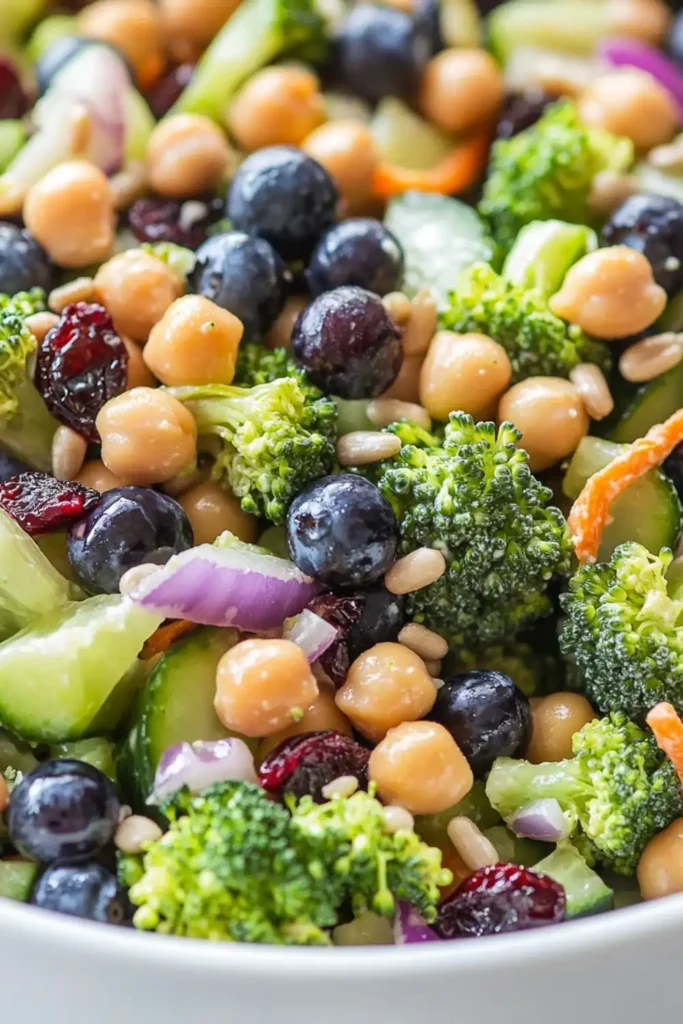 Low Carb Keto Broccoli Salad With Blueberries