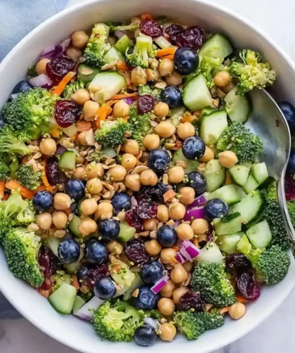 Low Carb Keto Broccoli Salad With Blueberries