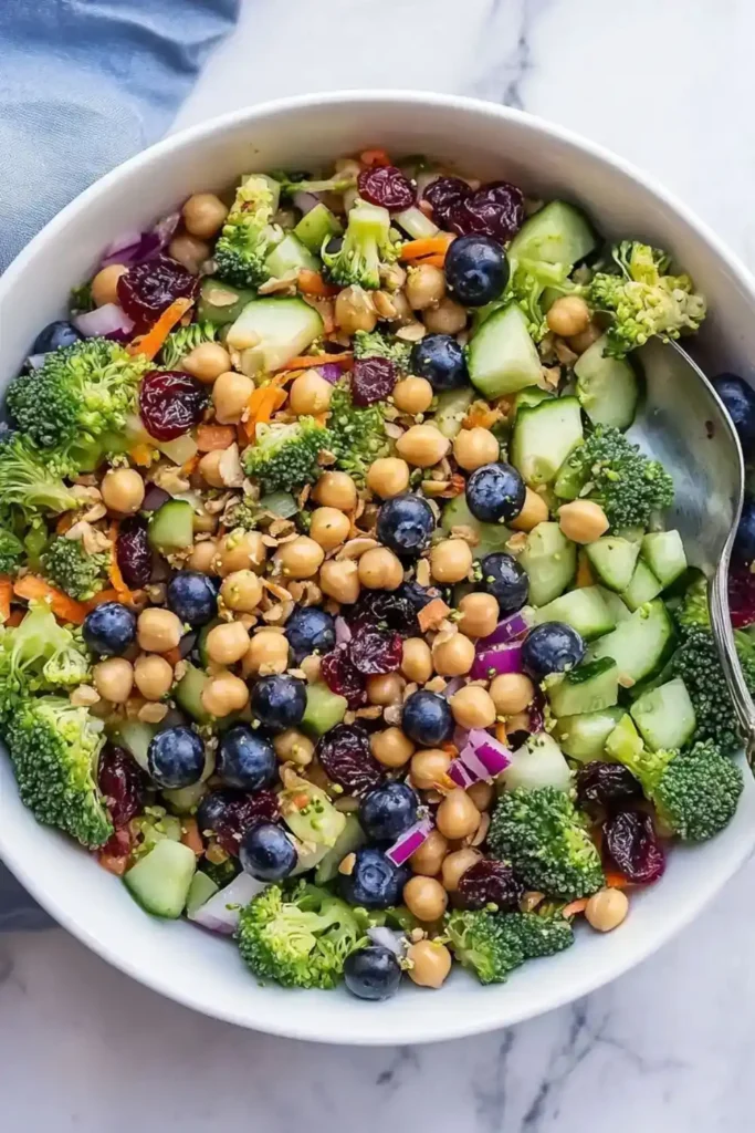 Low Carb Keto Broccoli Salad With Blueberries