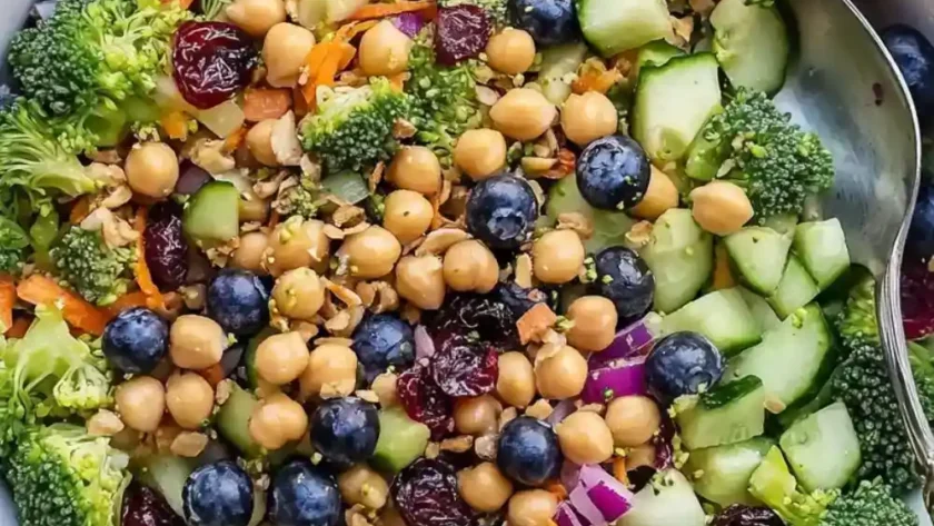 Low Carb Keto Broccoli Salad With Blueberries