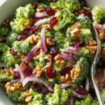 Low Carb Keto Broccoli Salad With Cranberries