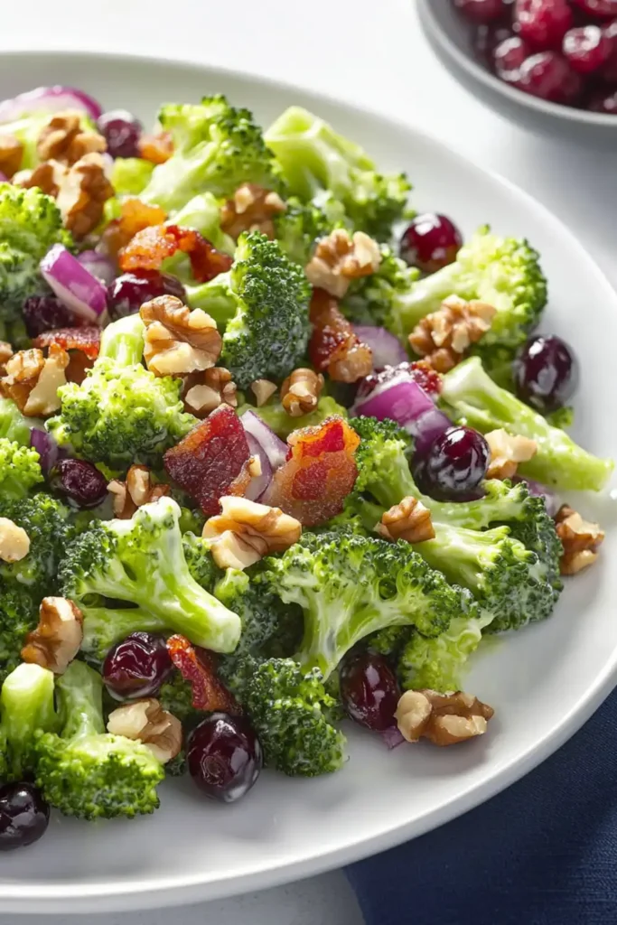 Low Carb Keto Broccoli Salad With Cranberries