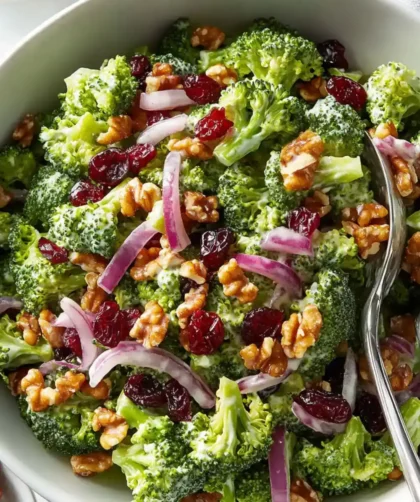 Low Carb Keto Broccoli Salad With Cranberries