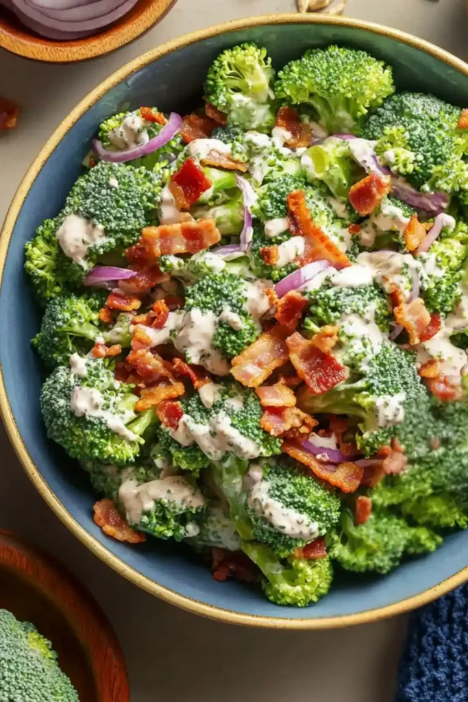 Low Carb Keto Broccoli Salad With Greek Yogurt