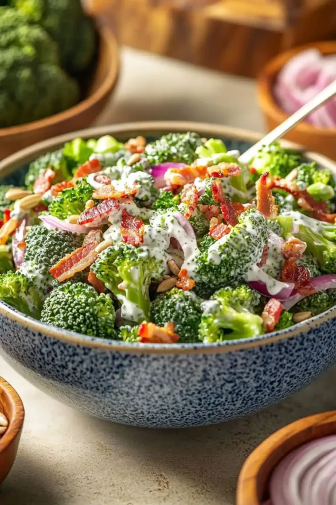 Low Carb Keto Broccoli Salad With Greek Yogurt