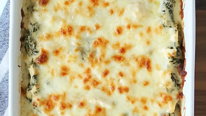 Low Carb Keto Spinach Artichoke Chicken Casserole