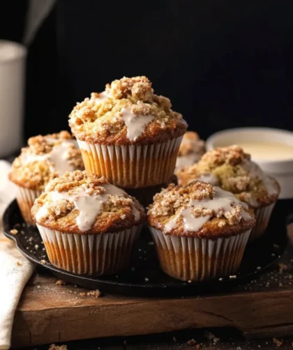 Sugar-Free Cinnamon Muffins – Fluffy, Spiced, and Glazed Just Right