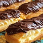 Sugar-Free Éclairs – Keto Choux, Creamy Filling, and a Glossy Chocolate Top