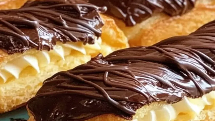 Sugar-Free Éclairs – Keto Choux, Creamy Filling, and a Glossy Chocolate Top