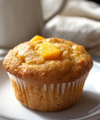 Sugar-Free Peach Muffins – Low-Carb, Moist, and Summer-Breakfast Approved