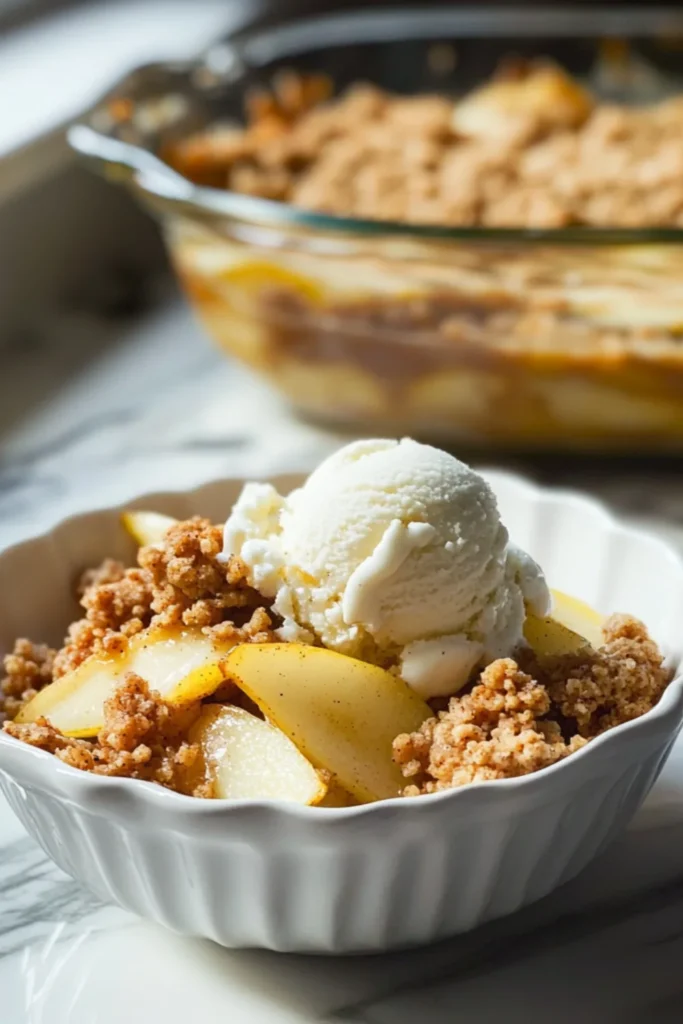 Sugar-Free Pear Crisp – Warm, Spiced, and Crispy-Top Comfort Without the Crash