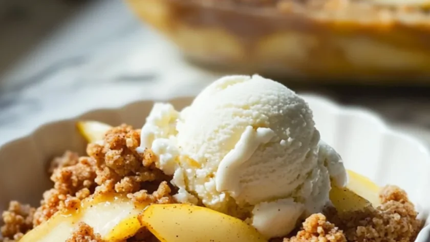 Sugar-Free Pear Crisp – Warm, Spiced, and Crispy-Top Comfort Without the Crash