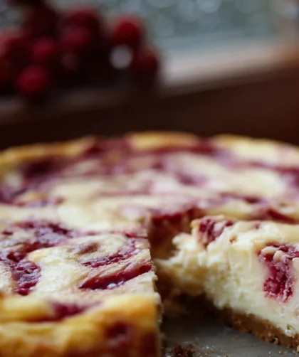 Sugar-Free Raspberry Swirl Cheesecake – Creamy, Tangy, and Keto-Approved