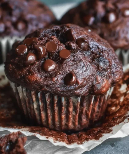 Double Chocolate Banana Muffins – Moist, Naturally Sweetened, and Full of Flavor